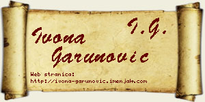 Ivona Garunović vizit kartica